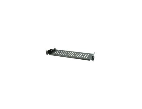 Półka 1U 250mm rack 19, perforowana, czarna