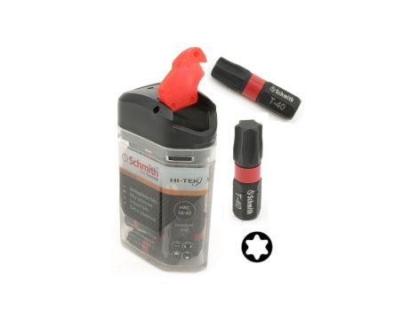 Bity udarowe T40 25mm 20szt zestaw BIT TORX - Schmith