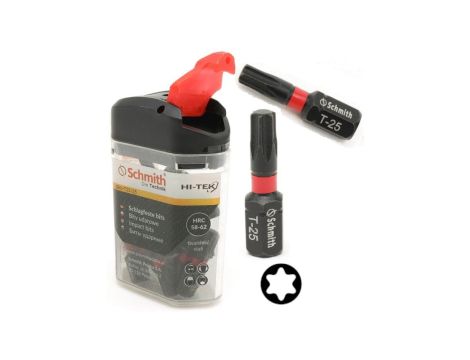 Bity udarowe T25 25mm 20szt zestaw BIT TORX - Schmith