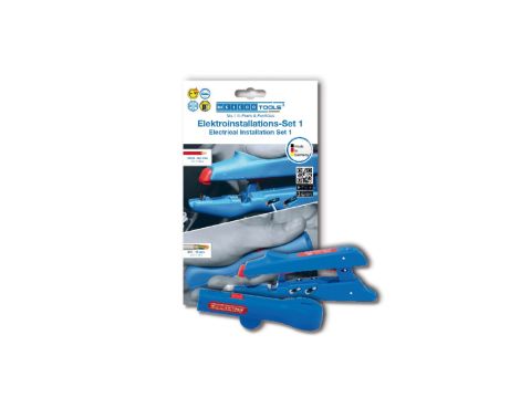 Ściągacz izolacji 0,5-6 mm z zaciskarką do tulejek + nóż do kabli 8-13 mm / WEICON Electrical Installation Set 1 / 52881001