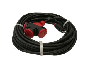 Przedłużacz budowlany jednofazowy elCORD 16A 230V IP44 30m H07RN-F 3G2,5 z wtyczką uni-schuko i potrójnym gniazdem 32126300