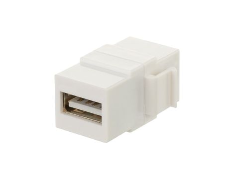 Gniazdo komputerowe USB 2.0 A / A moduł typu keystone biały Mediabox
