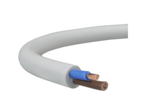 Przewód prądowy H05VV-F / OWY 500V 2x1 warsztatowy biały linka Elektrokabel /100m/