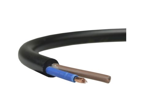 Przewód prądowy H05VV-F / OWY 500V 2x2,5 warsztatowy czarny linka Elektrokabel /100m/