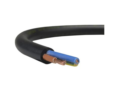 Przewód prądowy H05VV-F / OWY 500V 3x0,75 warsztatowy czarny linka Elektrokabel /100m/