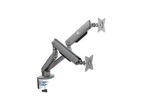Uchwyt na dwa monitory gamingowy NanoRS, podświetlenie LED RGB, 17-32, max. 9kg, VESA 75x75 / 100x100, RS166