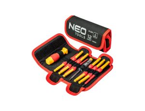 Końcówki wkrętakowe z uchwytem 1000V, 12 szt. 01-308