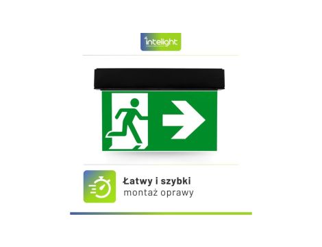 Oprawa ewakuacyjna natynkowa SUPREMA D-std M 3H AT IP54 NT BLK + (E2, E3) / 93994