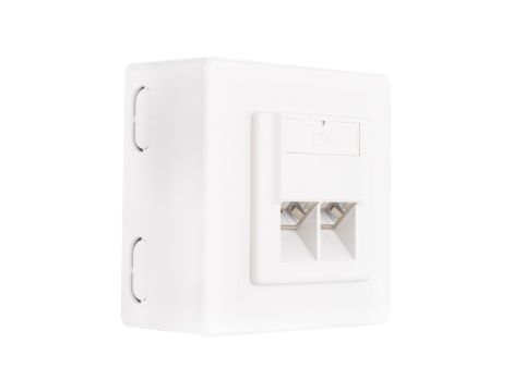 Gniazdo komputerowe 2xRJ45 kat.6 ekranowane FTP natynkowe-podtynkowe NEKU