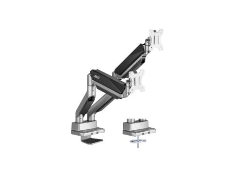 Uchwyt biurkowy na dwa monitory uniwersalny Ergo Office, sprężyna gazowa 17-35 15kg, VESA 75x75 / 100x100, ER-446
