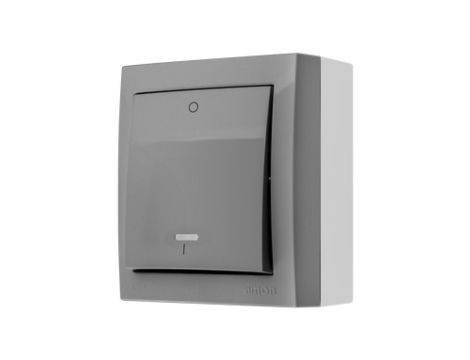 Simon Aquaclick Łącznik dwubiegunowy z podświetleniem, 10 AX, 250 V szary ACW2L/16