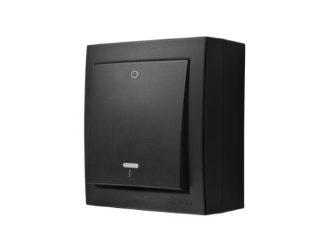 Simon Aquaclick Łącznik dwubiegunowy z podświetleniem, 10 AX, 250 V czarny ACW2L/49