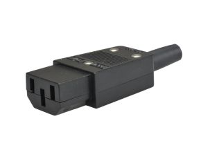 Wtyk zasilający IEC320 C13 złącze komputerowe (żeńskie) 2P+Z 230V 10A na kabel