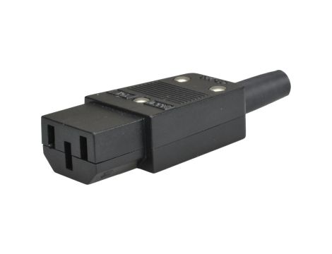 Wtyk zasilający IEC320 C13 złącze komputerowe (żeńskie) 2P+Z 230V 10A na kabel
