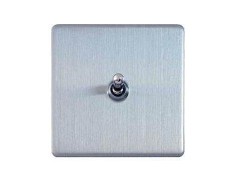 Varilight Włącznik uchylny pojedynczy Metal stal szlifowana dźwigniowy 10A 230V uchylny