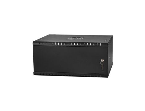 Szafa wisząca RACK 19 4U 350mm drzwi metalowe czarna PRO