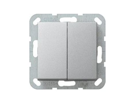 Gira Wyłącznik podwójny Gira System 55 aluminium