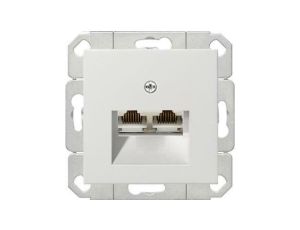 Gniazdo komputerowe podw. RJ45 cat. 6 Gira System 55 biały połysk