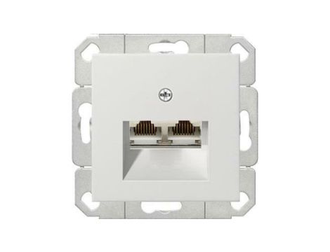 Gniazdo komputerowe podw. RJ45 cat. 6 Gira System 55 biały połysk
