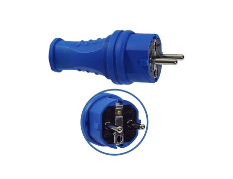 Wtyczka gumowa 16A 230V IP44 niebieska AEI602277-B