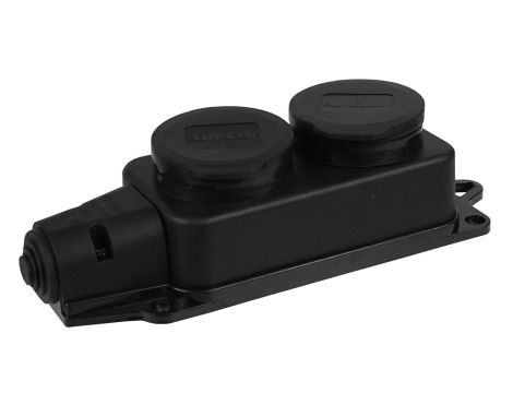 Listwa /rozgałęźnik/ do przedłużacza 2-gniazda z/u gumowe IP44 AEI602232-L
