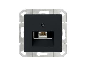 Gniazdo komputerowe poj. RJ45 cat. 6 Gira System 55 czarny mat