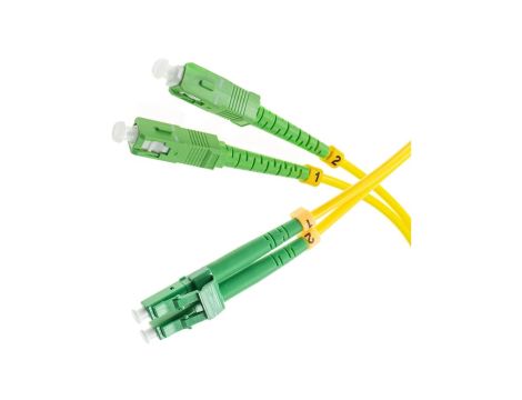 Patchcord światłowodowy FO SM LC/APC-SC/APC duplex 9/125 1m