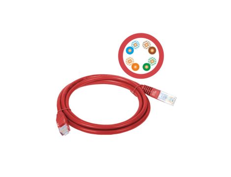 Patchcord UTP A-LAN KKU5CZE2 (RJ45 - RJ45 2m UTP kat. 5e kolor czerwony)