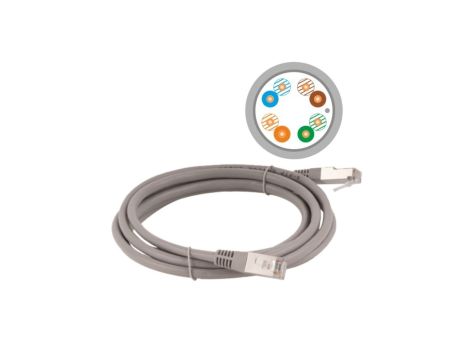 Patchcord FTP kat.5e kabel sieciowy LAN 2x RJ45 linka szary 10m Alantec