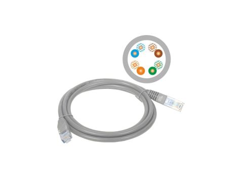 Patchcord UTP kat.6 kabel sieciowy LAN 2x RJ45 linka szary 5m Alantec