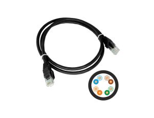 Patchcord UTP kat.6 kabel sieciowy LAN 2x RJ45 linka czarny 5m Alantec