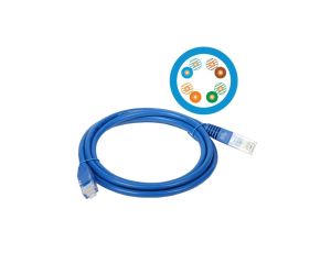 Patchcord UTP kat.6 kabel sieciowy LAN 2x RJ45 linka niebieski 0,5m Alantec