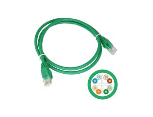 Patchcord UTP kat.6 kabel sieciowy LAN 2x RJ45 linka zielony 2m Alantec