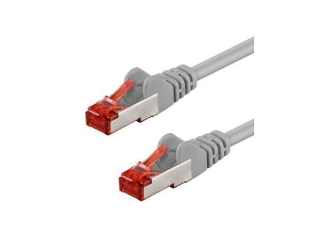 Patchcord S/FTP kat.6 PiMF kabel sieciowy LAN 2x RJ45 linka szary 0,25m
