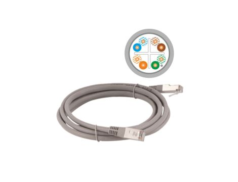 Patchcord FTP kat.6 kabel sieciowy LAN 2x RJ45 linka szary 10m Alantec