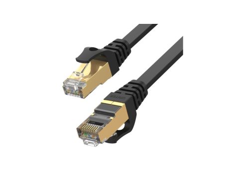 Patchcord S/STP kat.7 kabel sieciowy LAN 2x RJ45 płaski linka PoE czarny 3m UNITEK