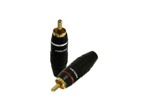 PROLINK Premium TRC-019 Wtyk RCA Cinch na kabel do 6,3mm pozłacany czarno-czerwony