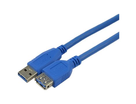 Kabel przedłużacz USB 3.0 A (wtyk / gniazdo) niebieski 1,8m