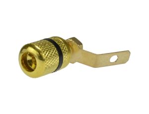 Gniazdo głośnikowe typu BANAN skręcane do obudowy pozłacane czarne