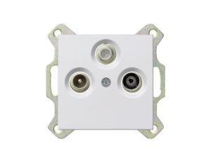 Gniazdo RTV-SAT końcowe Gira System 55 biały mat