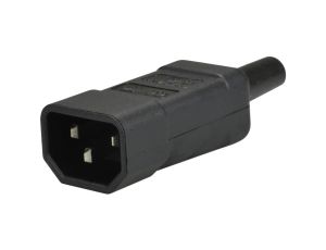 Gniazdo zasilające IEC320 C14 złącze komputerowe (męskie) 2P+Z 230V 10A na kabel do 8,0mm