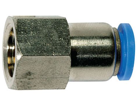 Złączka pneumatyczna wtykowa prosta do węża fi 4 mm, G 1/4 GW, mosiądz niklowany