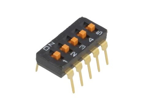 Przełącznik DIP-SWITCH Ilość sekcji 5 ON-OFF 0,025A/24VDC A6T-5104