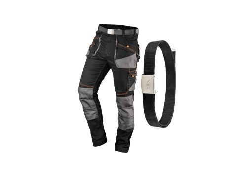 Spodnie robocze HD Slim czarno szare pasek S 81-238-S