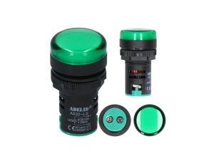 Lampka kontrolna sterownicza zielona LED fi:22 24V