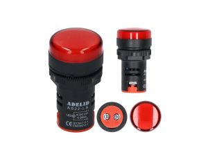 Lampka kontrolna sterownicza czerwona LED fi:22 24V