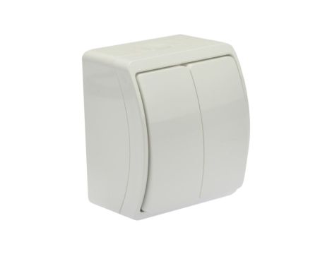 Łącznik podwójny świecznikowy natynkowy IP44 biały Koala 152-01 61.311