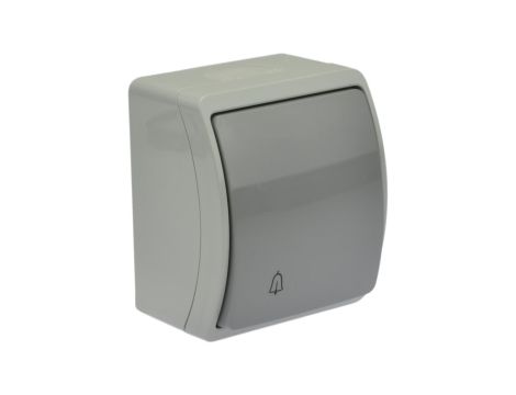 Przycisk dzwonkowy natynkowy IP44 szary Koala 155-08 61.345