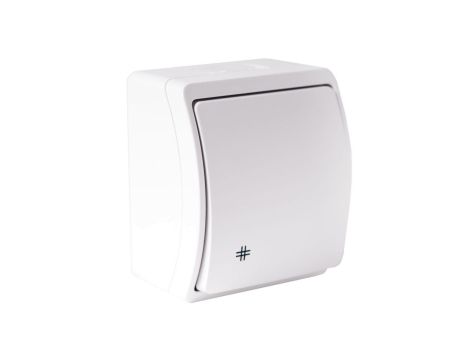 Łącznik krzyżowy pojedynczy natynkowy IP44 biały Koala 154-01 61.331