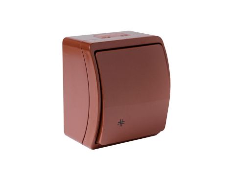 Łącznik krzyżowy pojedynczy natynkowy IP44 brązowy Koala 154-02 61.332